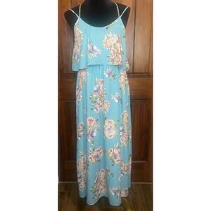 DRA Los Angeles Stylish Light Weight Floral Spagetti Strap Maxi Dress Size S